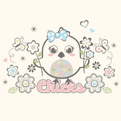 Cute owl vector illustration with beautiful flower decorations in a charming design
