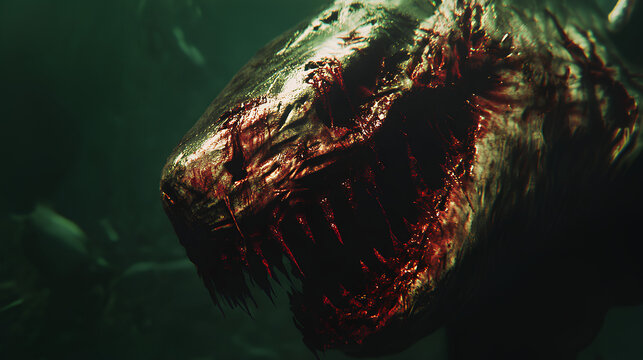 shark infected with a very scary zombie virus