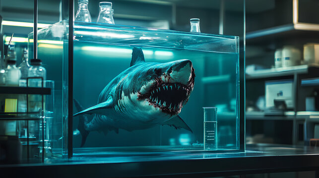 shark infected with a very scary zombie virus