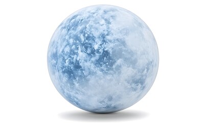 Naklejka premium Blue marbled sphere isolated against a white background.