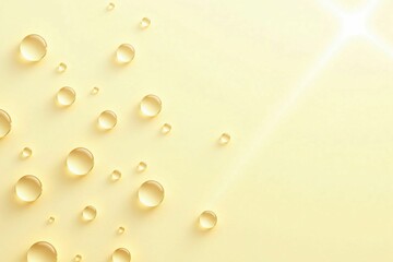  Elegance of Transparent Water Drops Under Golden Light Rays