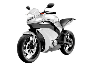 White sports bike 3D illustration © Rawpixel.com