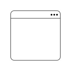 Browser template outline with blank place for website and mobile app.