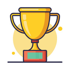 Trophy cup Champion trophy shiny golden cup sport award Winner prize champions celebration winning concept modern flat design simple vector illustration isolated transparent background