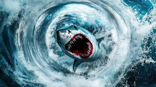 shark infected with a very scary zombie virus