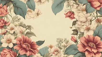 Fototapeta premium Vintage flowers background