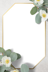 Golden Cherokee rose frame design element