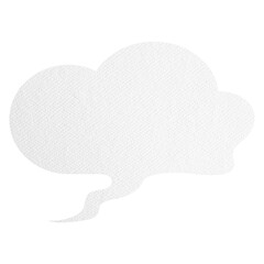 White paper craft textured speech bubble design element