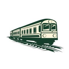 Green icon of Train isolated on a transparent background Minimalist flat icon, vector logo style sign clipart on a no background png