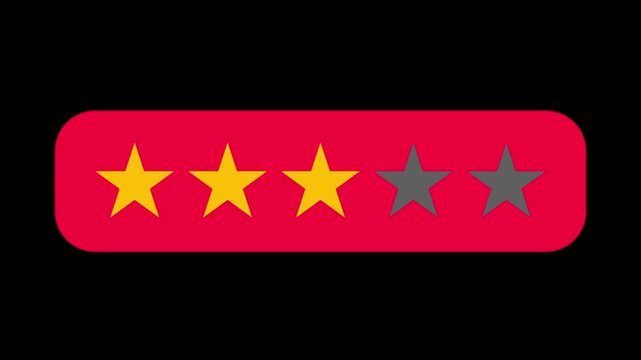 Rating Five Stars. Motion Graphics.