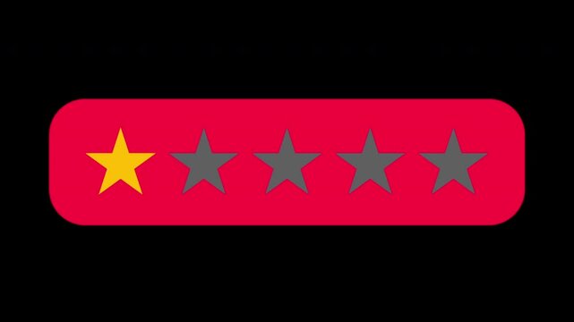 Rating Five Stars. Motion Graphics.
