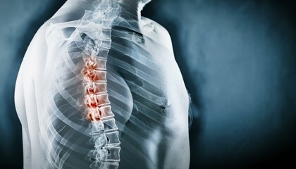 Image showing inflammation between the bones of the spine, causing pain