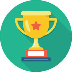 Trophy cup Champion trophy shiny golden cup sport award Winner prize champions celebration winning concept modern flat design simple vector illustration isolated transparent background