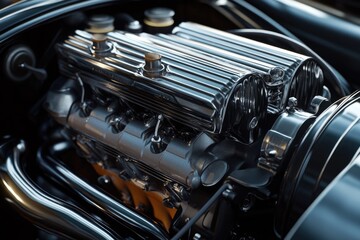 Fototapeta premium close up of engine in car