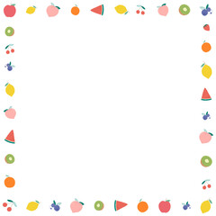 Png mixed fruits border transparent background