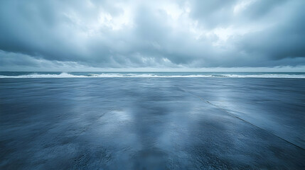 Fototapeta premium Stormy Sea Landscape with Dark Blue Clouds - Photo