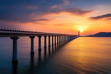 HZMB  Longest bridge in world  Macau sunset view.
