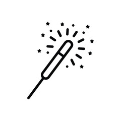 Black line icon for sparkler