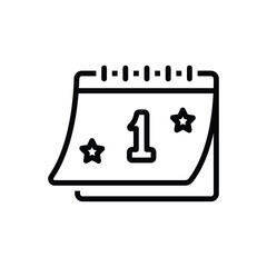 Black line icon for calendar