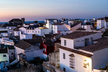 View of Medina Sidonia at dusk. Cadiz, Andalusia, Spain.