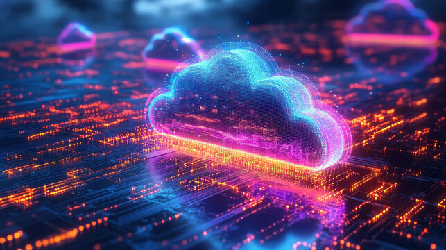 Cloud computing, cloud storage, big data technology concept background