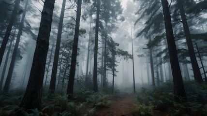 Obraz premium fog in the woods