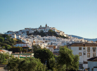 Fototapeta premium View of the town of Alcala de los Gazules with its white houses. Cadiz, Andalusia, Spain.