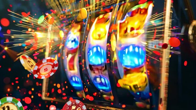 Slot machine wins the jackpot 777 in casino