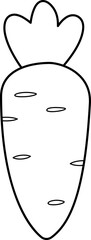 Whole carrot vegetable outline.
carrot clipart.
Transparent background.