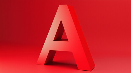 Letter A capitalized 3D render