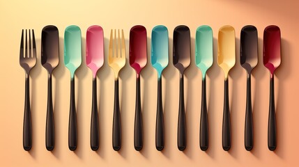 forks and knives HD 8K wallpaper Stock Photographic Image