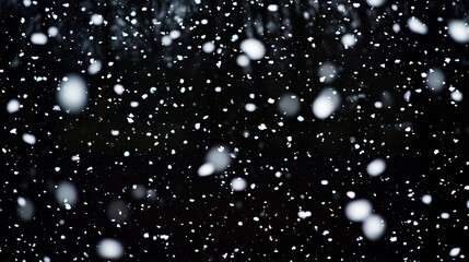 Snow isolated on black background