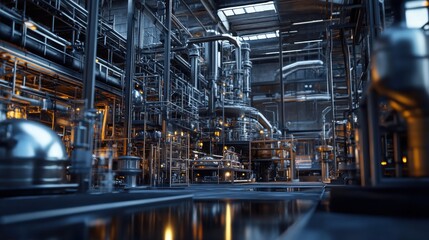 Fototapeta premium factory, artistic design, dynamic lighting, ultra-realistic