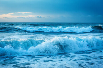 Fototapeta premium Backgrounds of water from the ocean with waves