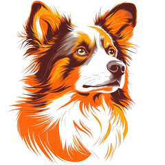 Naklejka premium orange icon of Australian Cattle Dog dog isolated on a transparent background Minimalist flat icon, vector logo style sign clipart on a no background png