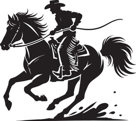 Cowboy silhouette vector illustration isolated on white background cowboy shape icon