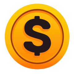 Obraz premium orange icon of Cash isolated on a transparent background Minimalist flat icon, vector logo style sign clipart on a no background png