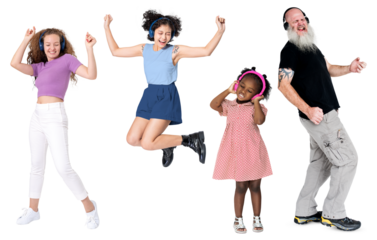 Diverse people dancing png sticker, transparent background