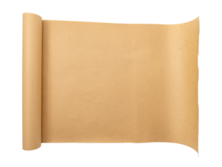 Roll of parchment paper for baking on a white background. Parchment paper isolate. homemade baking