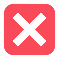 Obraz premium X mark png icon sticker, flat graphic on transparent background