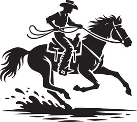 Cowboy silhouette vector illustration isolated on white background cowboy shape icon
