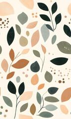 floral flower and leaf elements modern doodle illustrator seamless pattern for wallpaper or background