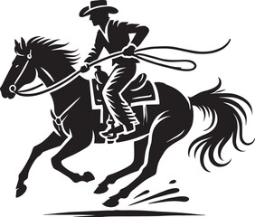 Cowboy silhouette vector illustration isolated on white background cowboy shape icon