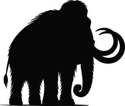 recommend clip art: Mammoth animal silhouette design vector art illustration.