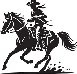 Cowboy silhouette vector illustration isolated on white background cowboy shape icon
