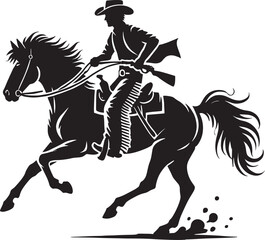 Cowboy silhouette vector illustration isolated on white background cowboy shape icon