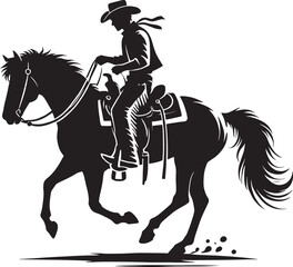 Cowboy silhouette vector illustration isolated on white background cowboy shape icon