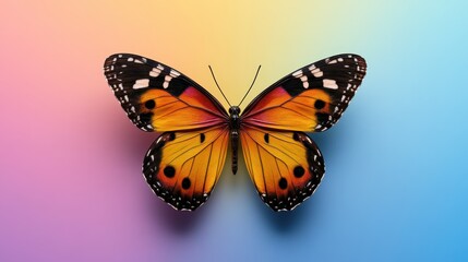 Fototapeta premium Colorful butterfly display nature macro photography vibrant background close-up beauty of nature