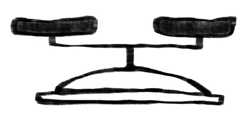 Balancing scale png sticker, object doodle, transparent background