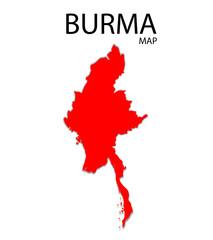 burma red map tranparant